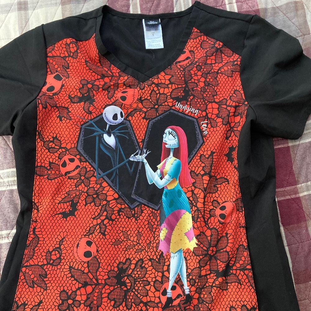 Disney nightmare before Christmas scrub top
